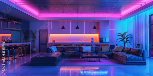 contemporary neon interior