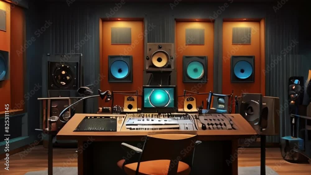 Professional Music Recording Studio with Mixing Console Professional Music Recording Studio with Mixing Console