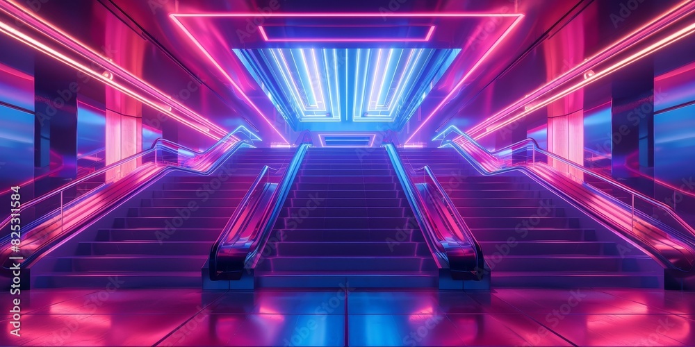 Fototapeta premium neon architecture concept