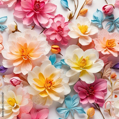 Free Photo New Flower bouquet colorful close up of flower background for wallpaper