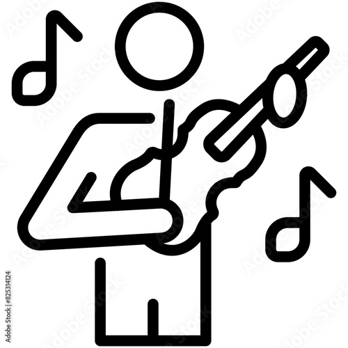 violin line icon