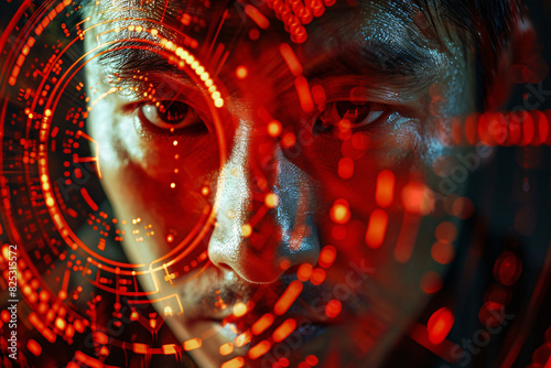 Chinese spy concept, surveillance, and hacking 