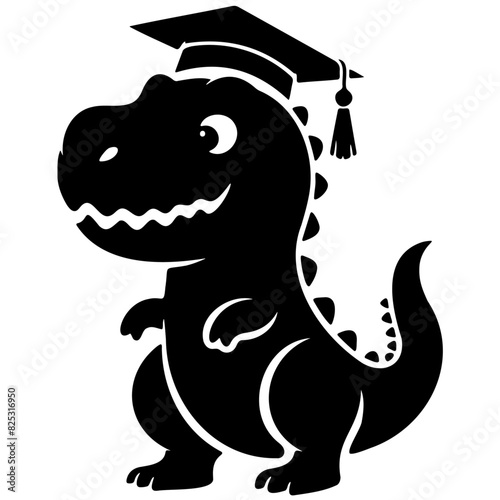 Dinosaur Graduation Vector Illustration for Class of 2024  Cute Dino Graduate Design