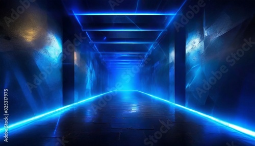 blue light in the tunnel
