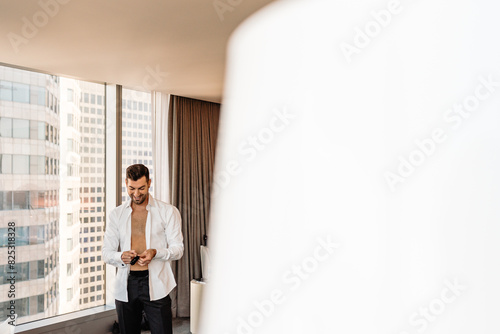 Wallpaper Mural Man with shirt unbuttoned  Torontodigital.ca