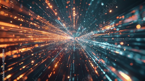 Abstract technology background showcasing high speed global data transfer, ultra-fast broadband connections, digital explosion, and cyber tech motion.