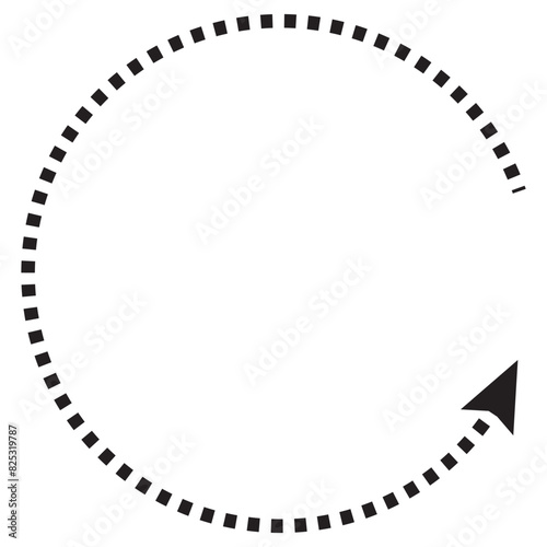 Vector hand drawn dashed arrow. Curved dotted arrow. Zigzag arrow stripes. Doodle, sketch style.  isolated on white background. Vector illustration. EPS 10