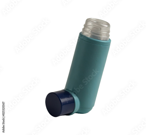 Asthma inhaler isolated on white. 