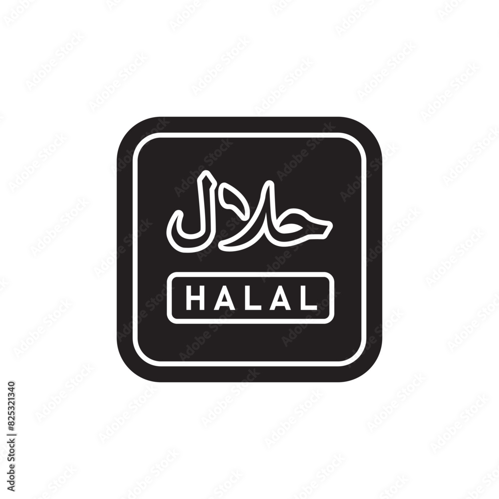 Halal food certified icon design, isolated on white background, vector illustration Halal food certified icon design, isolated on white background, vector illustration