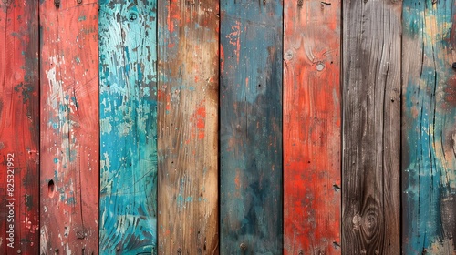 Painted wood texture with distressed surface and visible brush strokes, vintage and artistic © PinkPearly