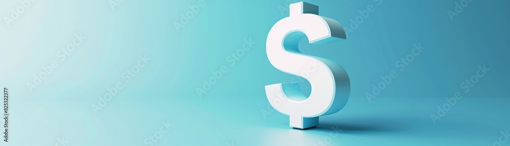 3D dollar symbol floating in a clear space holographic effect light blue background hightech appeal 3D dollar symbol floating in a clear space holographic effect light blue background hightech appeal