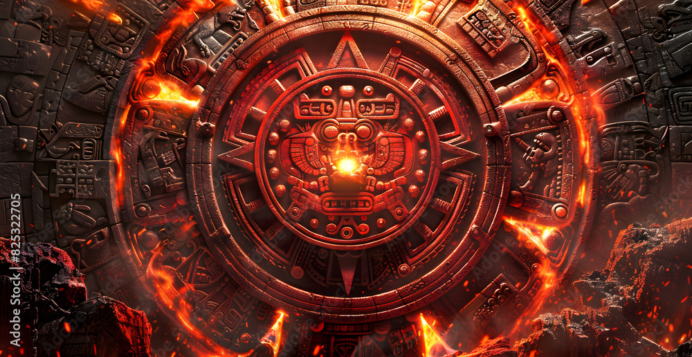 A red and orange circle with a fire in the center A red and orange circle with a fire in the center