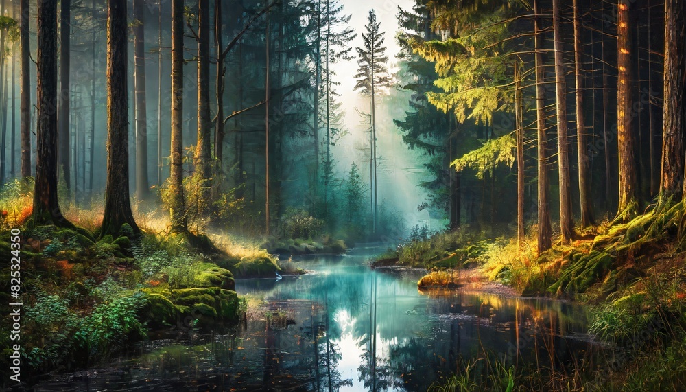 sunrise in the forest sunrise in the forest