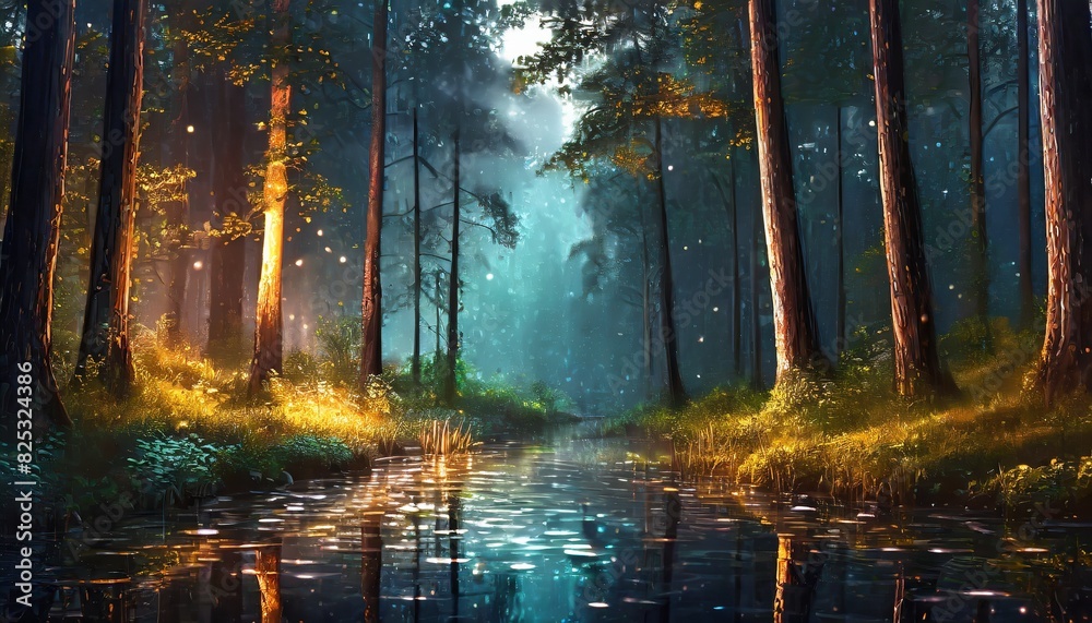 Obraz premium sunrise in the forest