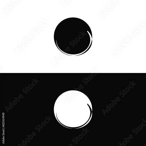 Black and white circle vector logo template design . Circle vector logo template design
