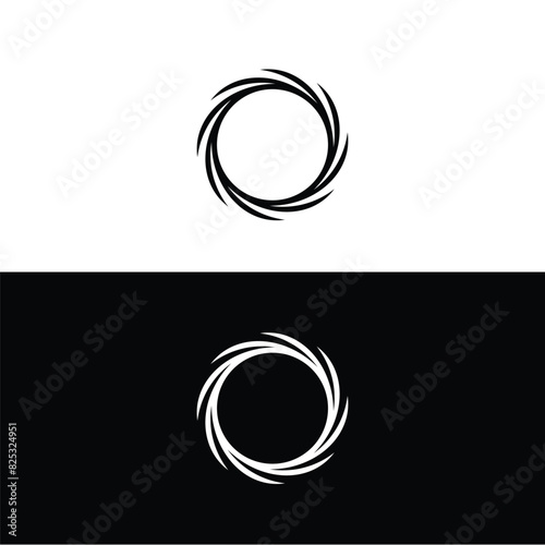 Black and white circle vector logo template design . Circle vector logo template design