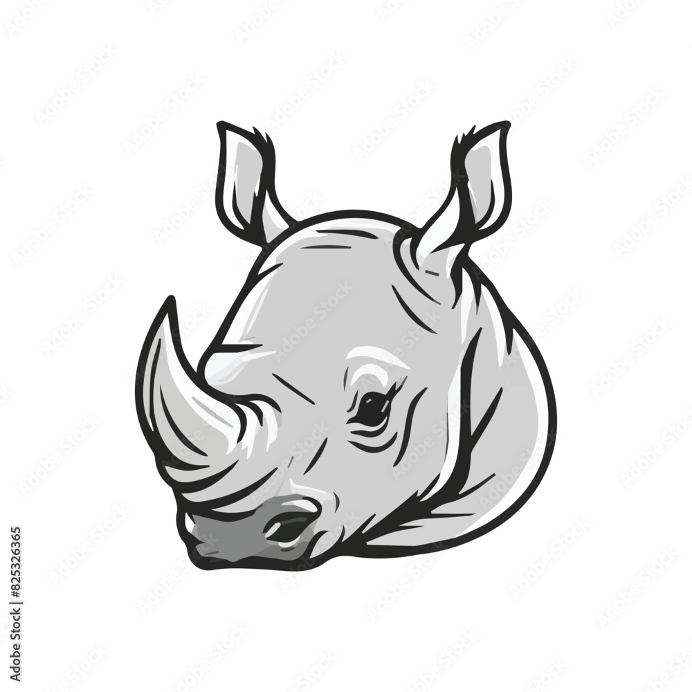Rhino head logo icon vector illustration template with white background. Rhino head logo icon vector illustration template with white background.
