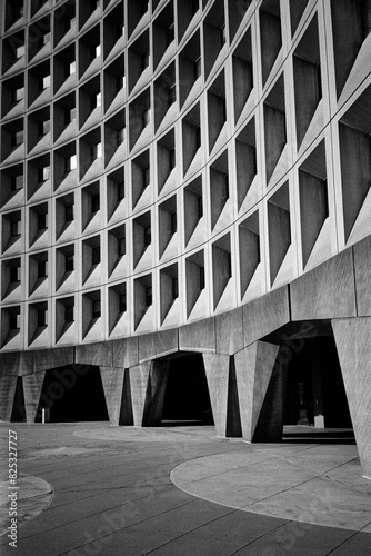 Facade of a brutalist government building photo