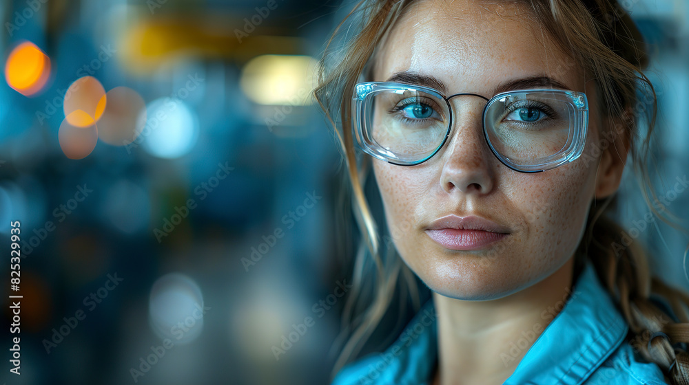Female Engineer Monitoring Smart Factory Systems in a Control Room. Women in STEM Female Engineer Monitoring Smart Factory Systems in a Control Room. Women in STEM
