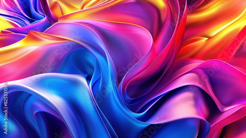  A multicolored background with a wavy design on the bottom, featuring red, blue, yellow, pink, and orange shades