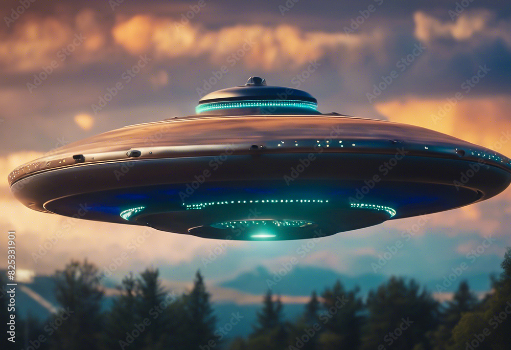 A UFO flying in the sky A UFO flying in the sky