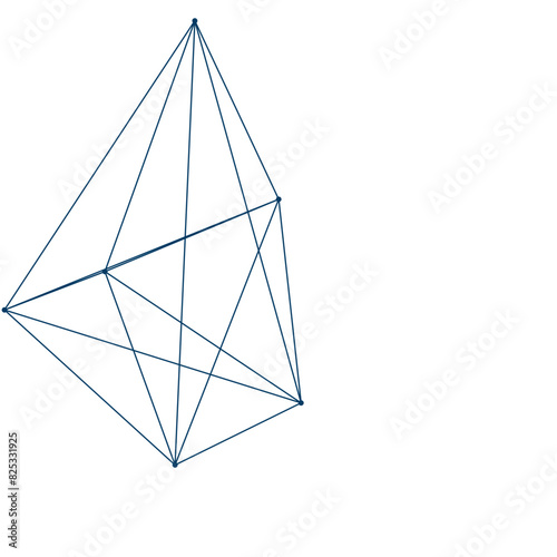 An abstract isolated futuristic node network connection design element.