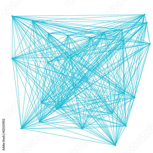 An abstract isolated futuristic node network connection design element.