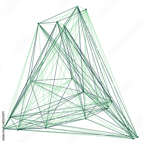 An abstract isolated futuristic node network connection design element.