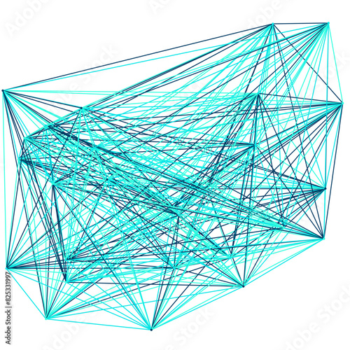 An abstract isolated futuristic node network connection design element.