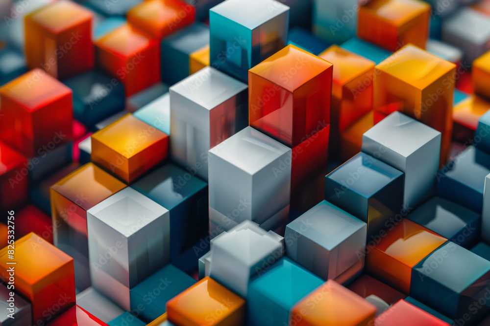 Seamless isometric pattern of floating cubes creating a dynamic, 3D effect, Seamless isometric pattern of floating cubes creating a dynamic, 3D effect,