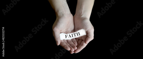 Hands Holding Paper Message Faith