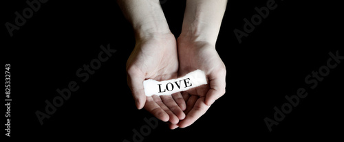 Hands Holding Paper Message Love Grasping Emotion of Togetherness