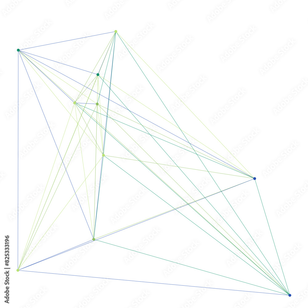 An abstract isolated futuristic node network connection design element. An abstract isolated futuristic node network connection design element.