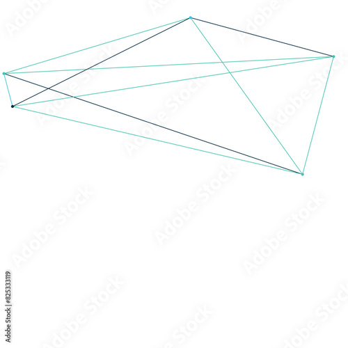 An abstract isolated futuristic node network connection design element.