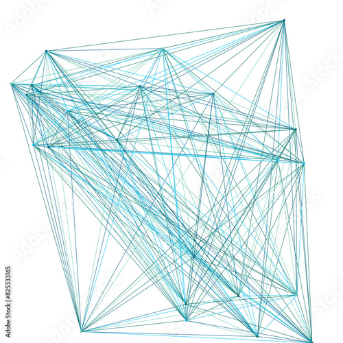 An abstract isolated futuristic node network connection design element.