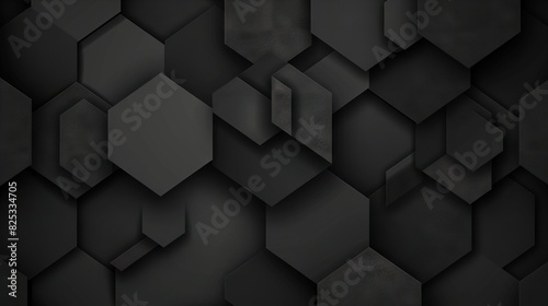  A black hexagonal background with hexagons in the center of hexagons
