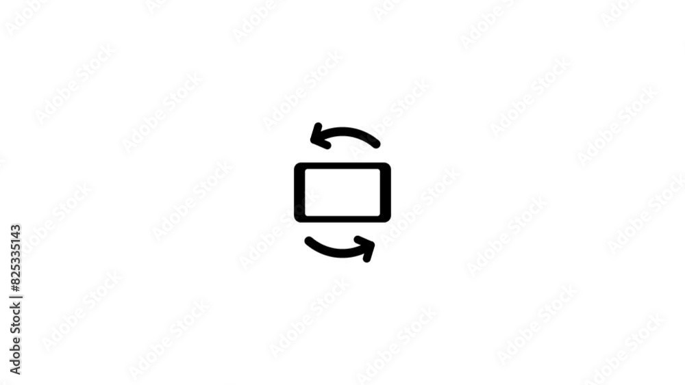 Screen rotation icon animation, rotate smart phone, device rotation concept animation.