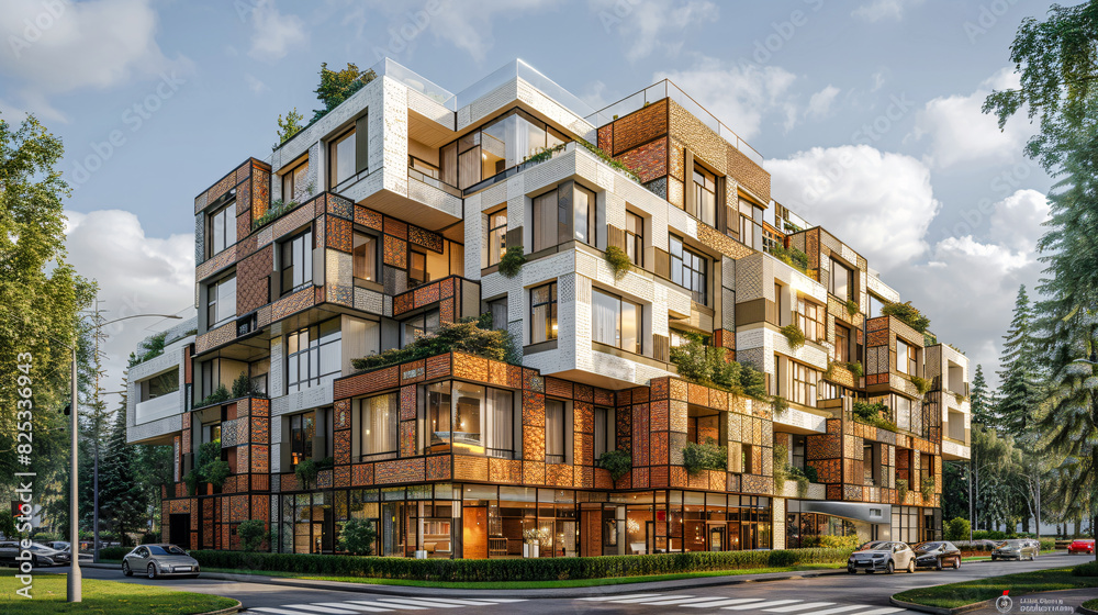 Contemporary Suburban Luxury: Elegant Residential Architecture in a Wealthy Urban Area with Curved Design Elements and Large Windows Wallpaper Digital Art Poster Brainstorming Map Magazine Background Contemporary Suburban Luxury: Elegant Residential Architecture in a Wealthy Urban Area with Curved Design Elements and Large Windows Wallpaper Digital Art Poster Brainstorming Map Magazine Background