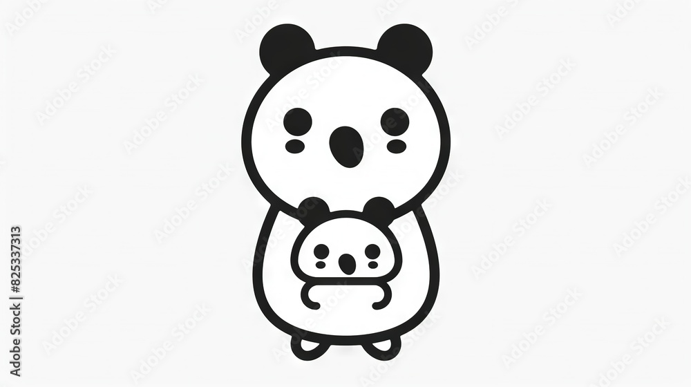 A monochrome illustration depicts a grieving koala cradling a newborn koala in its arms A monochrome illustration depicts a grieving koala cradling a newborn koala in its arms