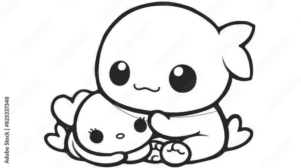Black & white artwork depicts a baby and an adult embracing Black & white artwork depicts a baby and an adult embracing