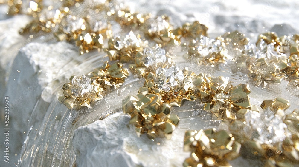 gold nuggets on a white sheet with water flowing gold nuggets on a white sheet with water flowing