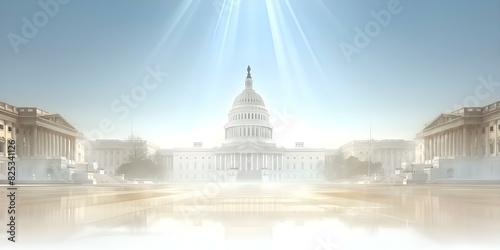 Isolated image of the United States Capitol building in Washington DC. Concept Architecture, Landmark, United States, Capitol Building, Washington DC photo