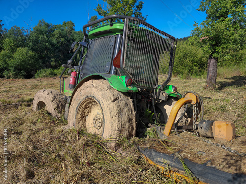 Tractor stuck in the mud