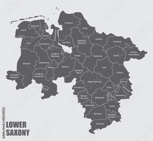 Lower Saxony administrative map