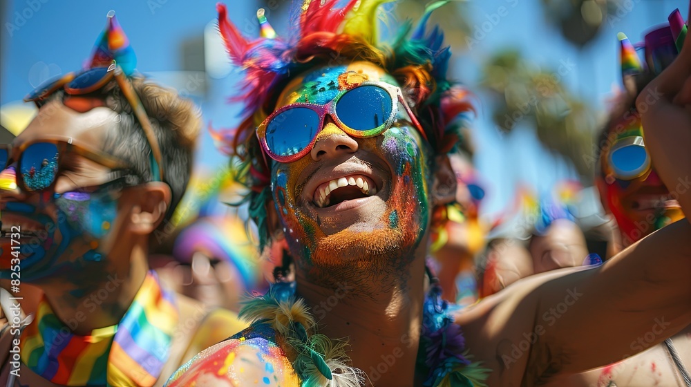 Unity in Diversity - Pride Poster with Colorful Crowd of People Celebrating Together Unity in Diversity - Pride Poster with Colorful Crowd of People Celebrating Together