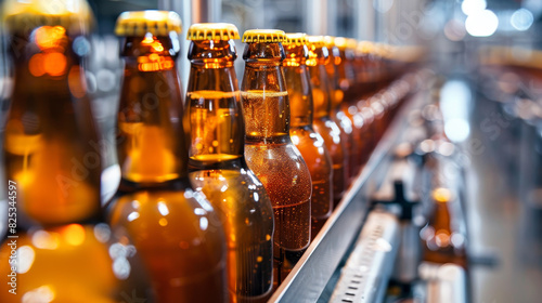 Wallpaper Mural A row of beer bottles on a conveyor belt Torontodigital.ca