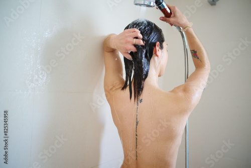 Washing Hair in the Shower photo