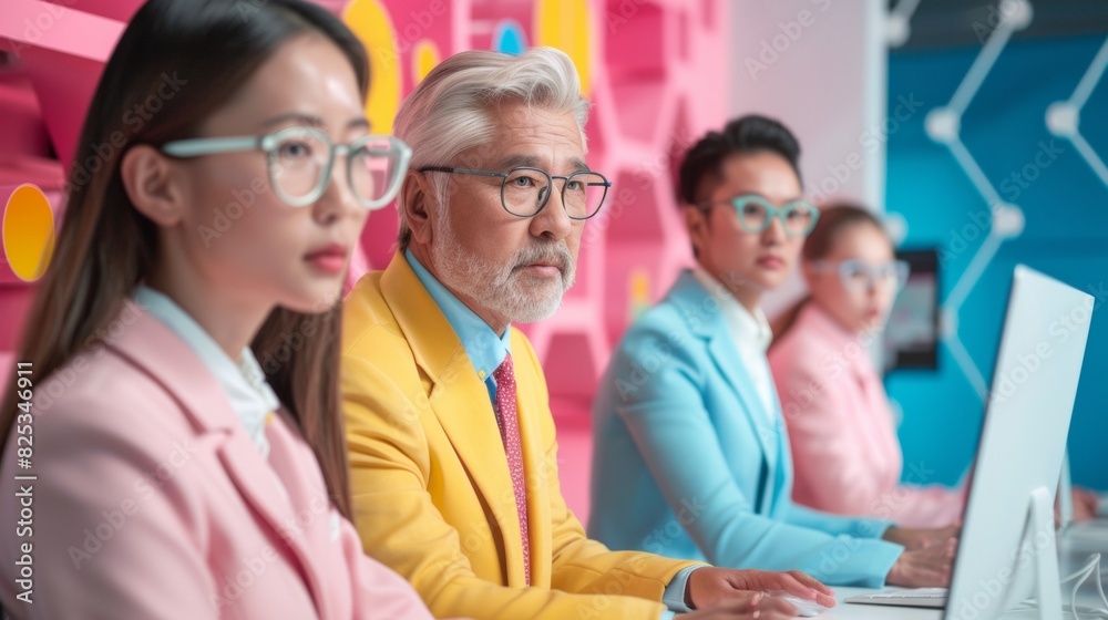 Diverse Cybersecurity Team Working in High-Tech Office: Asian, White, Hispanic Professionals During National Cyber Security Awareness Month Diverse Cybersecurity Team Working in High-Tech Office: Asian, White, Hispanic Professionals During National Cyber Security Awareness Month