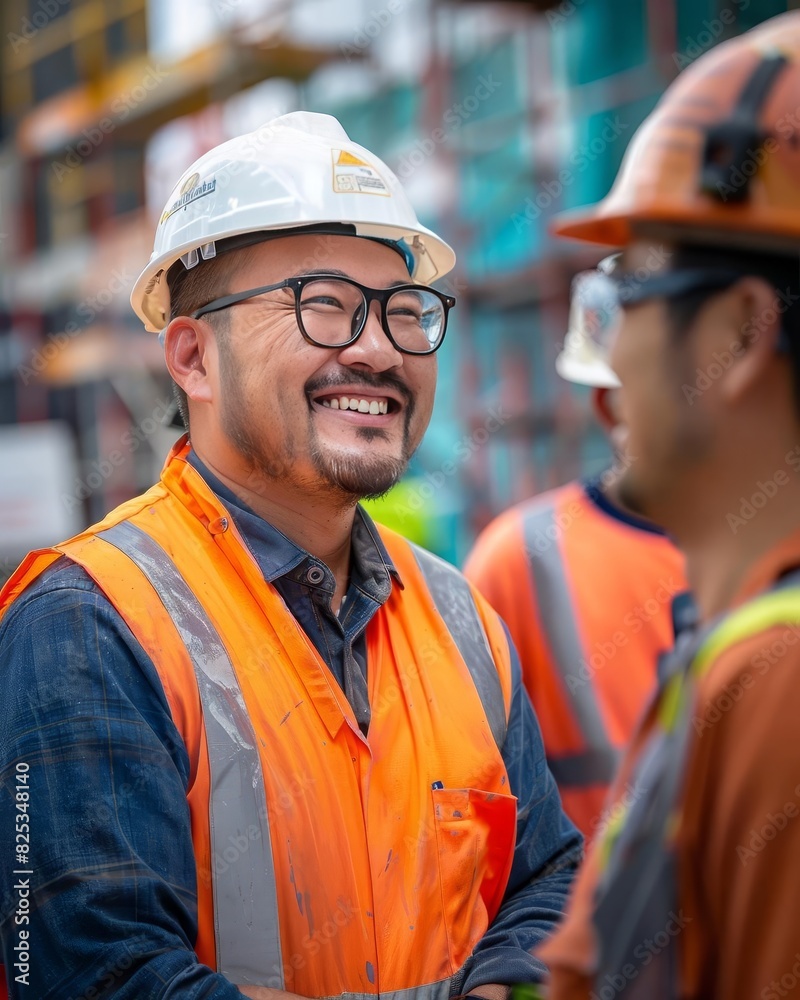 Hard work and dedication are the keys to success. This construction worker is proud of his work and is happy to see the project coming together. Hard work and dedication are the keys to success. This construction worker is proud of his work and is happy to see the project coming together.