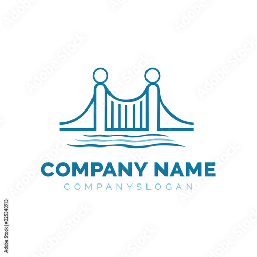 Bridge logo design, vector logo design, illustration 